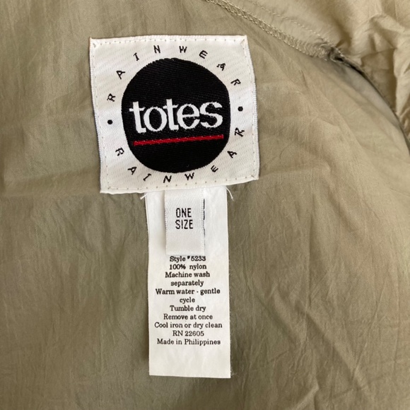 Totes "Body Umbrella" Rain Jacket, Olive/Tan, OSFM - Picture 10 of 14